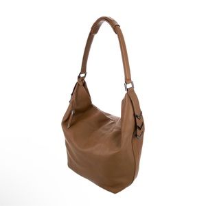 Mackage Declan Hobo Bag Brown/Tan Soft Calfskin Leather‎ Slouchy Boho Gunmetal